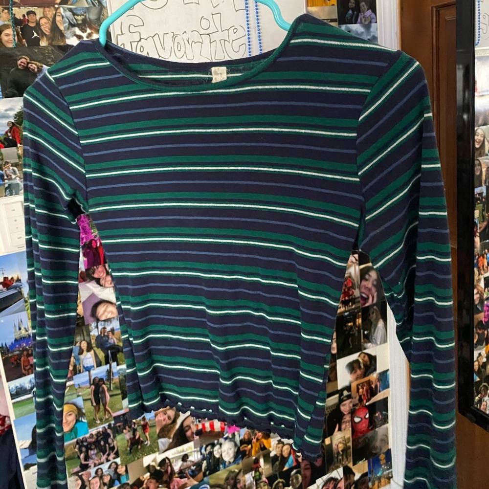 PacSun Cropped Striped Long Sleeve